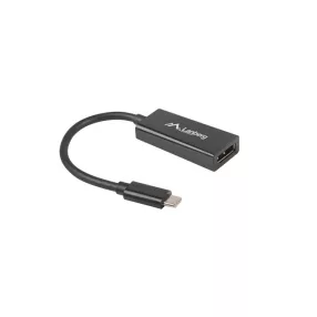   LANBERG USB-C(M) 3.1->DISPLAYPORT(F) ADAPTER KÁBEL 15CM FEKETE