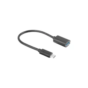   LANBERG USB-C(M) 3.1->USB-A(F) ADAPTER KÁBEL 15CM FEKETE OTG