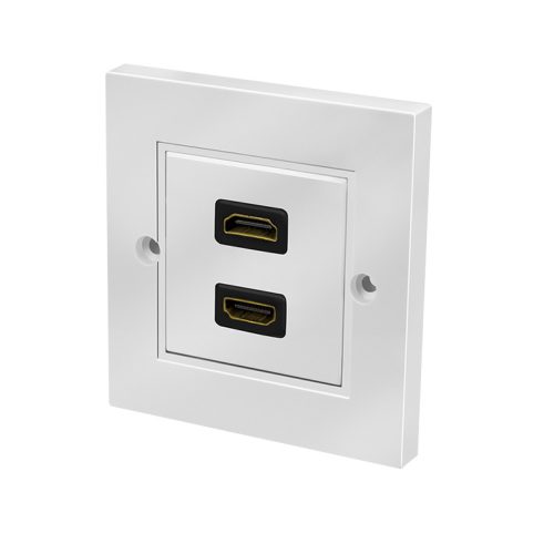 Logilink HDMI fali lemez csatlakozóval HDMI aljzat, 2 port, fehér