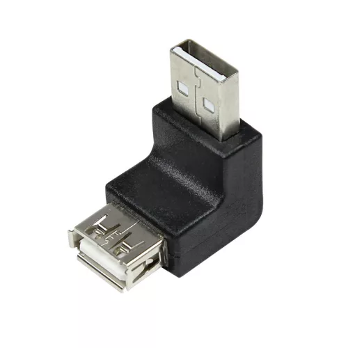 LogiLink USB 2.0 adapter, USB-A/M   USB-A/F, 90 -os szög, fekete (AU0025)
