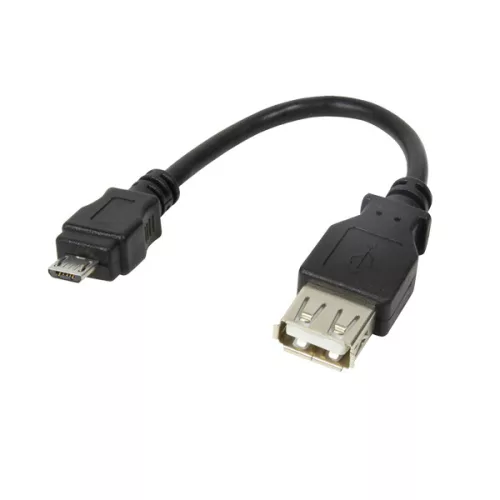 LogiLink USB 2.0 adapter, Micro-USB/M-USB-A/F, fekete, 0,1 m (AU0030)