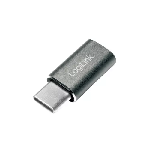 Logilink USB 2.0 Type-C adapter, C/M   Micro-USB/F, ezüst (AU0041)