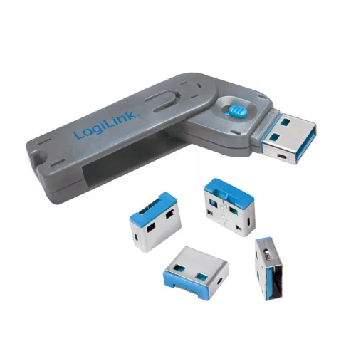 Logilink USB-A port blokkoló (1x kulcs és 4x zár) (AU0043)