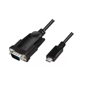   LogiLink USB 2.0 Type-C kábel, USB-C/M   DB9/M, soros, fekete, 1,2 m (AU0051A)