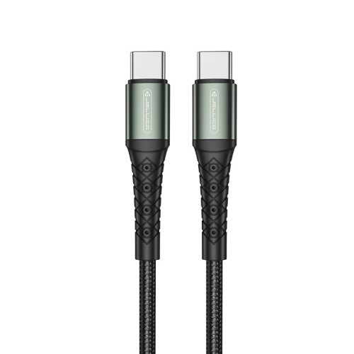 Jellico B10C Series USB-C apa - USB-C apa Adat és töltőkábel PD60W - Fekete (1m)