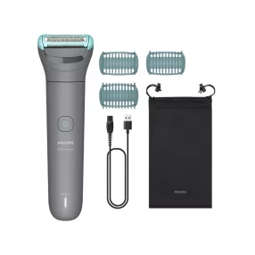   Philips BG3485/15 testszőrtelenítő és trimmer, hipoallergén fém szűrővel, 80 perc akkumulátor-élettartam, 2 kétirányú fésű, USB-töltőkábel
