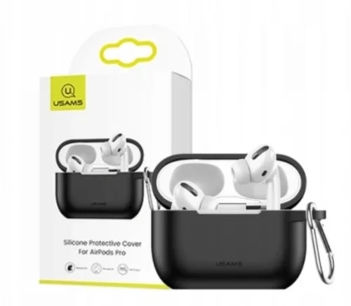 USAMS BH568AP01 Szilikon Apple Airpods Pro tok, fekete 1343863
