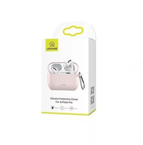 USAMS BH568AP02 Szilikon Apple Airpods Pro tok, rózsaszín 1343864