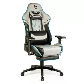   BeMaDa BMD1118A Gamer szék párnával - szürke/fekete/kék - 84 x 52 / 48 x 50 cm