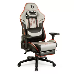   BeMaDa BMD1118B Gamer szék párnával - szürke/fekete/piros- 84 x 52 / 48 x 50 cm
