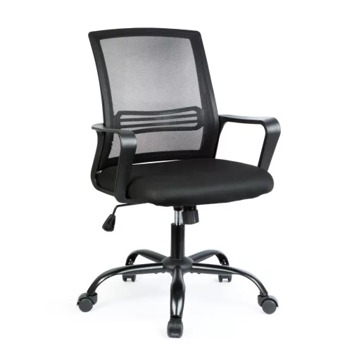 BeMaDa BMD1119B Irodai forgószék - fix karfával - fekete - 70 x 51 / 52 x 50 cm