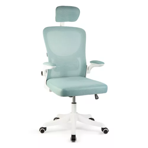 BeMaDa BMD1121 Irodai forgószék - karfával - fehér/kék - 58 x 48 / 50 x 50 cm