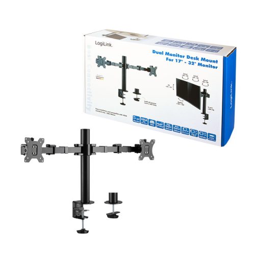 Logilink Kettős monitortartó, 17-32" állítható karhossz