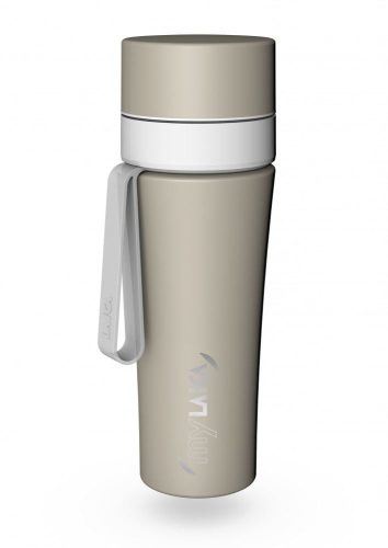 MyLAICA matt bézs színű rozsdamentes acél vízszűrős kulacs szilikon pánttal 0,55 liter (BR70C06)