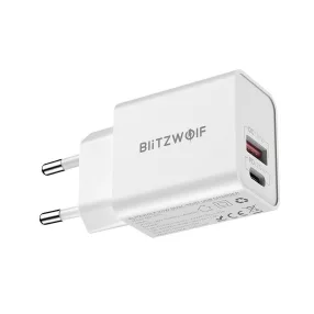   Blitwzolf BlitzWolf® BW-S20 20W USB gyorstöltő - 2 portos (QC3.0 + PD3.0) USB gyorstöltő - gyorstöltés, többrétegű védelem