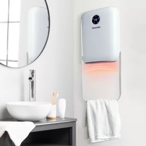   Bewello BW2104 Fali hősugárzó törölközőtartóval - 800/2000W - 240V - fehér