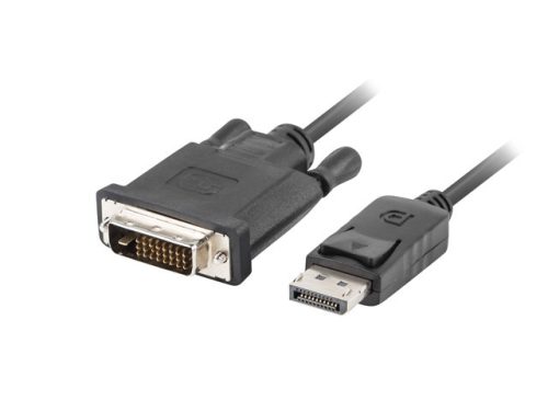 Lanberg Displayport male V1.2 - DVI-D male (24+1) dual link fekete kábel, 1.8m