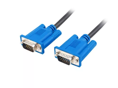 LANBERG VGA KÁBEL M/M, 1,8 M, KETTŐS ÁRNYÉKOLÁSÚ, FERRITMAGOS, FEKETE