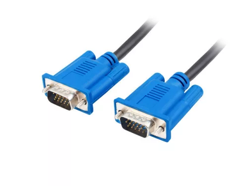 LANBERG VGA KÁBEL M/M, 5M, KETTŐS ÁRNYÉKOLÁSÚ, FERRITMAGOS, FEKETE