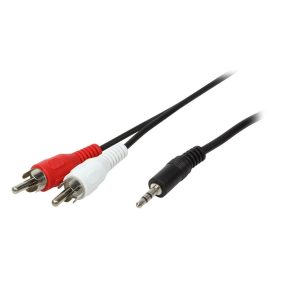   Logilink Audiokábel, 3,5 mm-es 3 tűs/M-2x RCA/M, fekete, 1,5 m (CA1042)