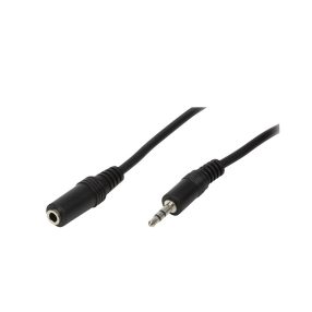   Logilink Audiokábel, 3,5 mm-es 3-Pin/M   3,5 mm-es 3-Pin/F, fekete, 5 m (CA1055)