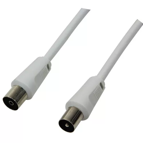 Logilink TV antenna kábel, IEC /M - IEC /F, CCS, fehér, 2,5 m (CA1061)
