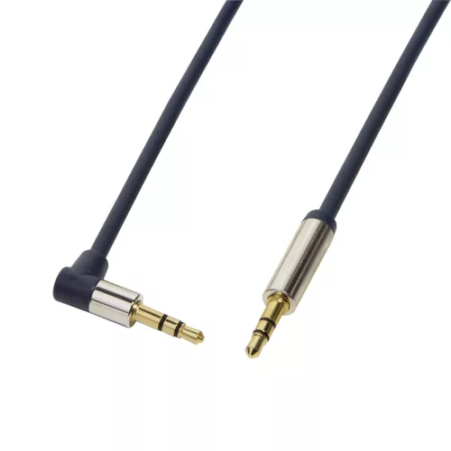 Logilink audió kábel 3.5 mm Sztereó M/M 90' elfordított, 0,5 m, kék (CA11050)