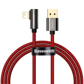   Baseus Legend 90 fokban döntött USB - Lightning kábel 2.4A 2m piros (CACS000109)