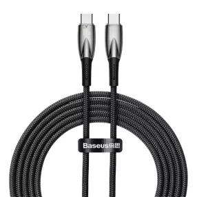   Baseus CADH000801 Glimmer Series USB-C apa - USB-C apa Adat és töltőkábel - Fekete (2m)