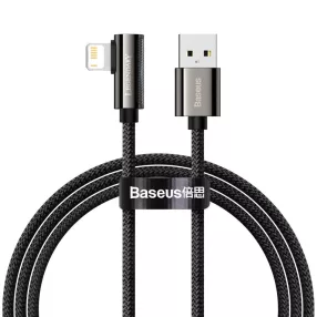   Baseus CALCS-01 Legend Series Lightning derékszögű USB-kábel, 2,4A, 1 m (fekete)