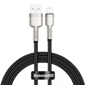   Baseus Cafule Metal Lightning kábel 2.4A 1m, fekete (CALJK-A01)