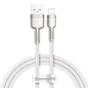   Baseus Lightning kábel, Cafule Series Metal adatkábel, 2.4A, 1m, fehér CALJK-A02