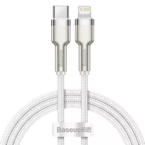   Baseus Cafule Metal Type-C/Lightning kábel, 20W, 1m, PD - CATLJK-A02, Fehér