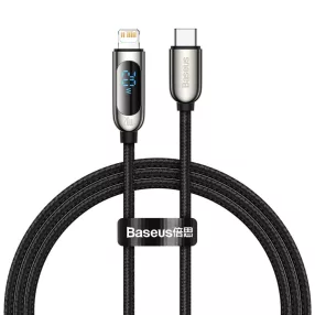   Baseus Display Fast Type-C / Lightning kábel, 20W, 1m, PD - CATLSK-01, Fekete