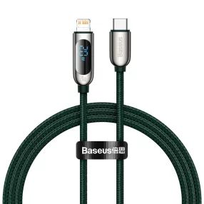   Baseus USB-C-Lightning kijelzőkábel, PD, 20 W, 1 m, zöld (CATLSK-06)