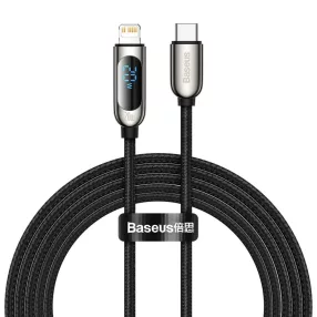   Baseus USB Type C - Lightning kábel 20W PD kijelzővel 2m fekete (CATLSK-A01)