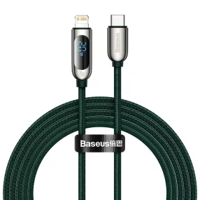   Baseus USB-C-Lightning kijelzőkábel, PD, 20 W, 2 m, zöld (CATLSK-A06)