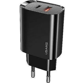   USAMS CC121TC02 PD 20W hálózati gyorstöltő adapter Type-c és QC3.0 usb port-tal 1380749