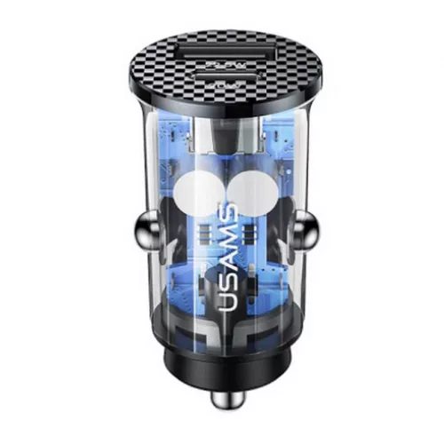 USAMS CC127CC01 autós töltő 22.5W USB portal és 20W usb-c PD gyorstötő csatlakozóval 1399495