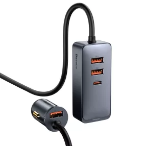   Baseus Share Together CCBT-B0G Autós 3xUSB-A + USB-C töltő (120W)