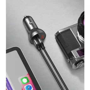   Baseus  CCBX-0G autós töltő, Digital Display Dual USB csatlakozás, digitális kijelzés