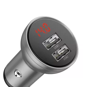   Baseus CCBX-0S autós töltő, Digital Display Dual USB csatlakozás 24W, 4,8A