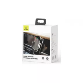   Usams CD100ZJ01Szellőzőrácsra helyezhető autós mobiltelefon tartó beépített vezeték nélküli töltővel, automatikus záródással  fekete 1331702