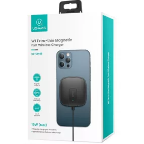   USAMS CD159DZ01 W1 15W Extra vékony Magsafe mágneses gyors vezeték nélküli töltő 1349796