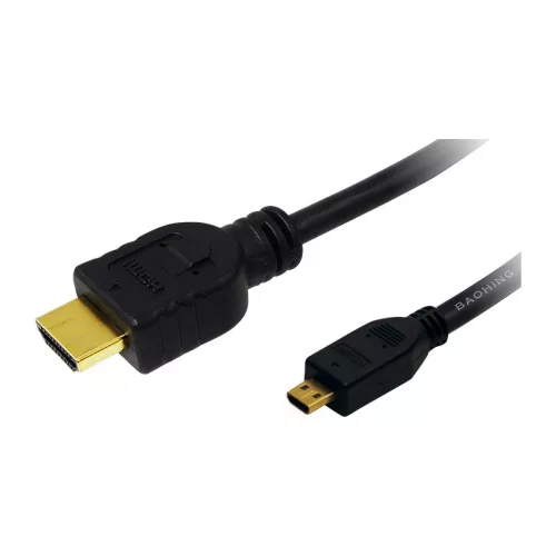 LogiLink HDMI kábel, Micro-D/M   A/M, 4K/30 Hz, fekete, 1 m (CH0030)