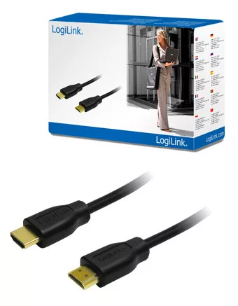 LogiLink HDMI Kábel 1.4, 2x HDMI apa, fekete, 1,5m (CH0036)