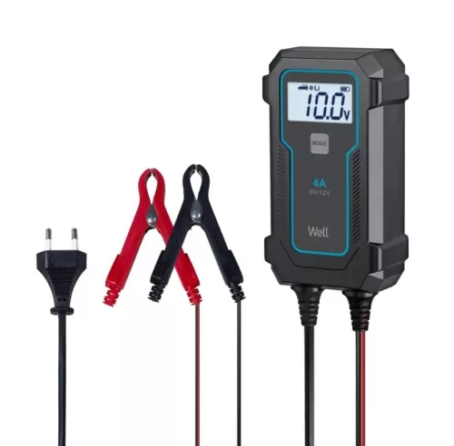 Well CHAR-CAR-CBC04-WL LiFePO4 Akkutöltő 6V/2A, 12V/4A, mikroprocesszorral