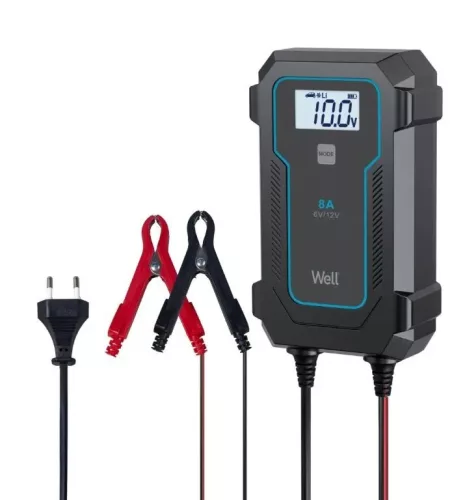 Well CHAR-CAR-CBC08-WL LiFePO4 Akkutöltő 6V/4A, 12V/8A, mikroprocesszorral