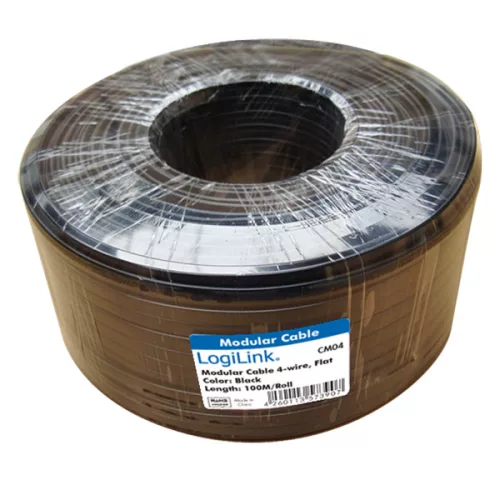 LogiLink Telefon kábel, lapos, 4 eres, CCA, 6x 0,12 mm, 100 m (CM04)