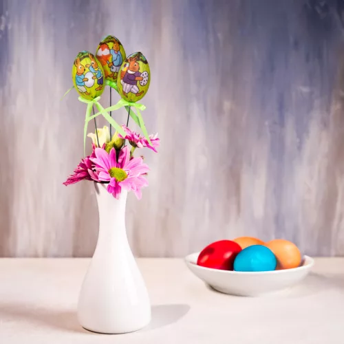 CMK-7475 Húsvéti dekoráció - tojás szett - leszúrható - 21 cm - 6 db / csomag